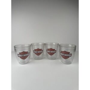 Harley-Davidson Bar & Shield Tervis Tumbler Set of 4 Clear Double Wall Cups